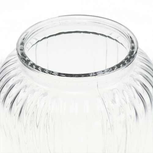 Floristik24 Briaunuota stiklo vaza Ø15cm H19,5cm