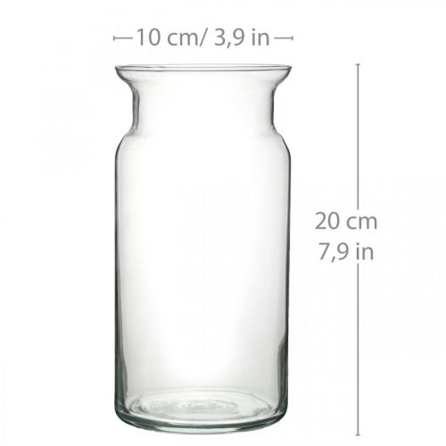 Stiklinė vaza Bose gėlių vaza žibintuvėlis stiklinis stiklainis skaidrus H20cm