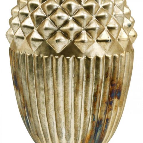 Floristik24 Rudens puošmena, dekoratyvinė gilė tikras stiklas, Adventas, senovinė išvaizda Ø12cm H21cm