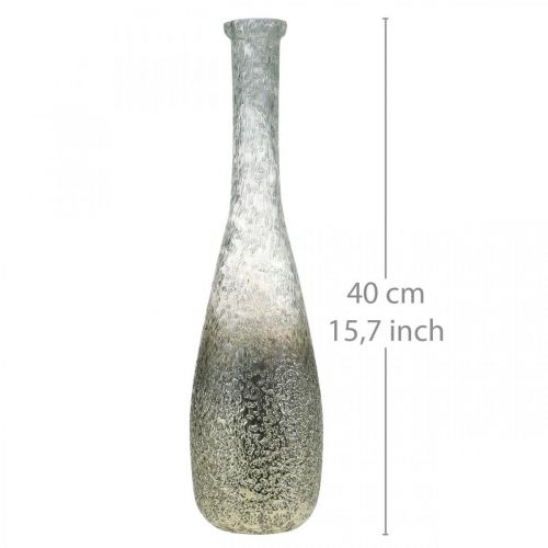 daiktų Dviejų atspalvių stiklo vaza, stalo apdaila iš tikro stiklo skaidraus, sidabro H40cm