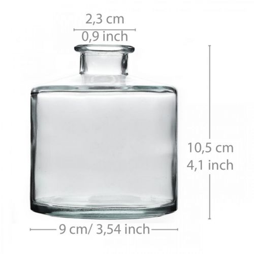 Floristik24 Gėlių vaza, žvakidė, stiklinis indelis skaidrus H10,5cm Ø9cm