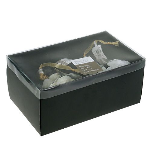 Floristik24 Varpelio stiklainis Ø8cm H16cm su deimantu 2vnt