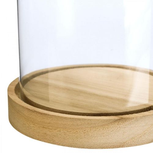 daiktų Stiklinis varpas su lėkšte, stiklinis kupolas, stiklo gaubto apdaila H21cm