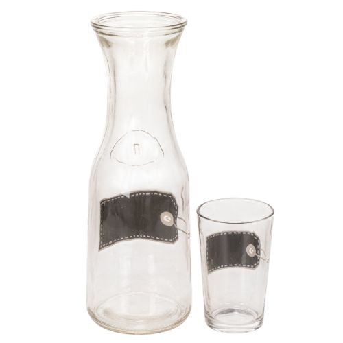 Stiklinis termosas, aukštis 27 cm, su 4 stiklinėmis, aukštis 11 cm | Floristik24.lt