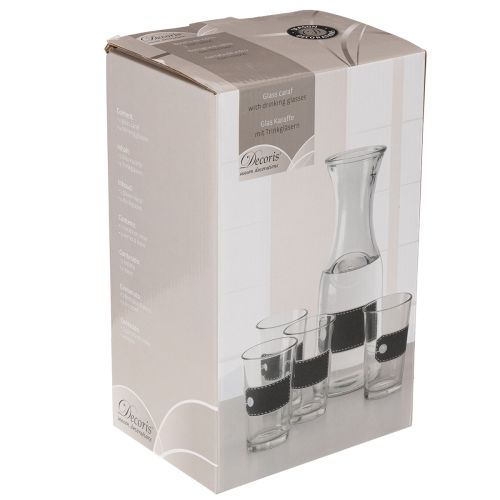 Stiklinis termosas, aukštis 27 cm, su 4 stiklinėmis, aukštis 11 cm | Floristik24.lt