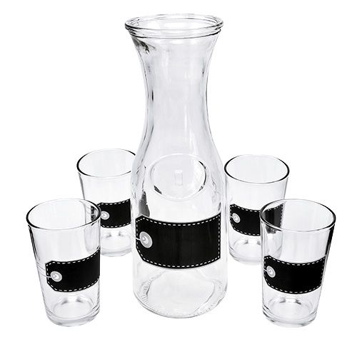 daiktų Stiklinis grafinas H27cm su 4 stiklinėmis H11cm