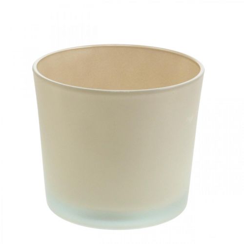 Stiklinis gėlių vazonas smėlio spalvos vazonas stiklinis vazonas Ø14,5cm H12,5cm