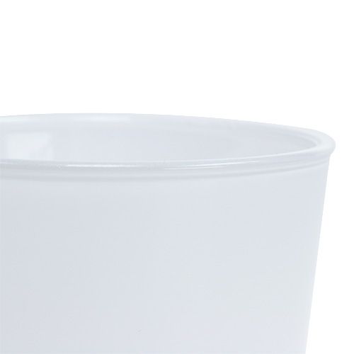 Floristik24 Stiklinis gėlių vazonas baltas Ø10cm H8,5cm