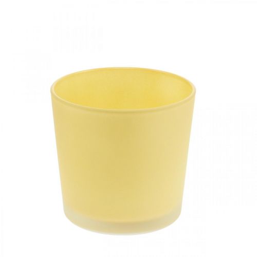 daiktų Stiklinis gėlių vazonas geltonas dekoratyvinis stiklinis kubilas Ø11,5cm H11cm