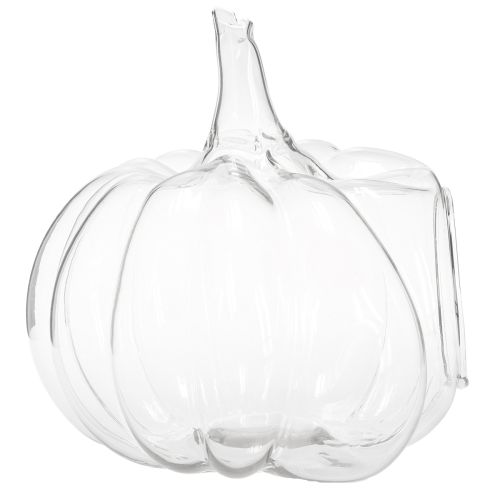 daiktų Stiklinis moliūgas su anga, rudens dekoracijos moliūgas, skaidrus, Ø21 cm, aukštis20 cm