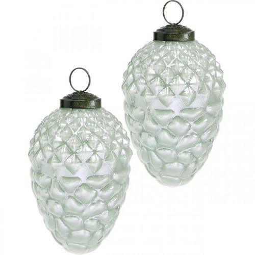 Floristik24 Medžių dekoravimo kūgiai rudens vaisiai tikro stiklo senovinė išvaizda Ø7cm A11,5cm 6vnt.