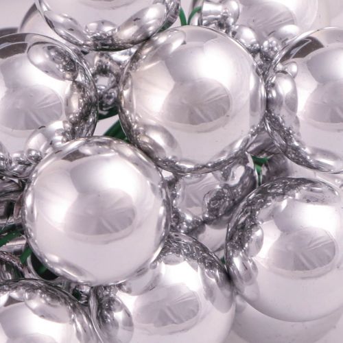daiktų Stikliniai rutuliukai sidabriniai ant vielos veidrodinės uogos Ø20mm 140 vnt
