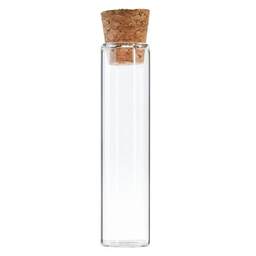 daiktų Mini vazos stikliniai dekoratyviniai stiklo vamzdeliai su kamšteliais H11,5cm 24vnt