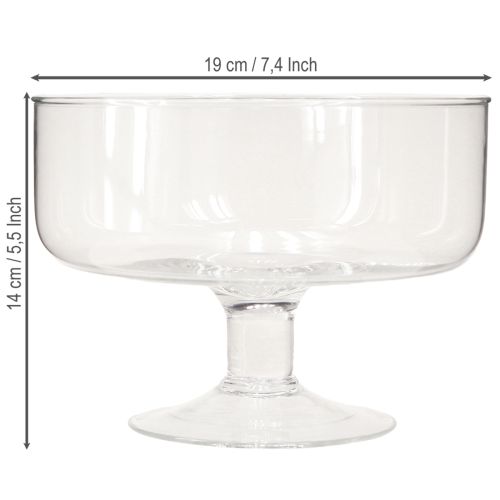 daiktų Stiklinis dubuo plaukiojančioms žvakėms Dubuo su pagrindu Ø19cm H14cm