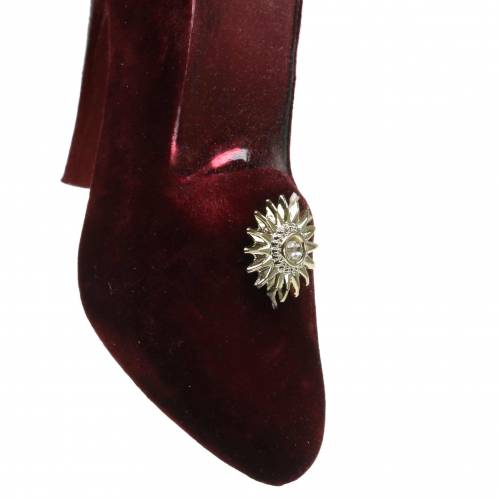 Floristik24 Aksominiai stikliniai batai Bordeaux, old rose 12cm 2vnt