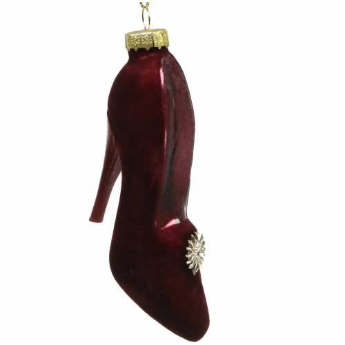 Floristik24 Aksominiai stikliniai batai Bordeaux, old rose 12cm 2vnt