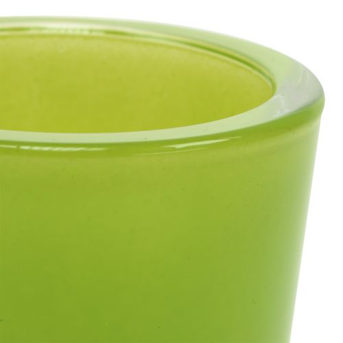 Floristik24 Stiklinis puodas Ø7,8cm H8cm obuolių žalios spalvos