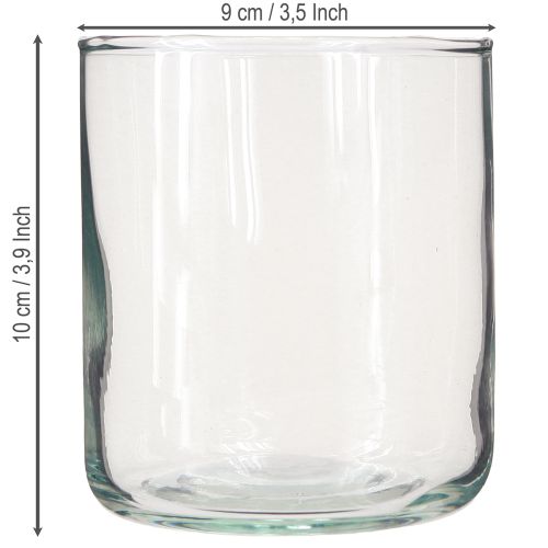 daiktų Stiklinė vaza, gėlių vaza, dekoratyvinė bespalvė vaza Ø9cm H10cm