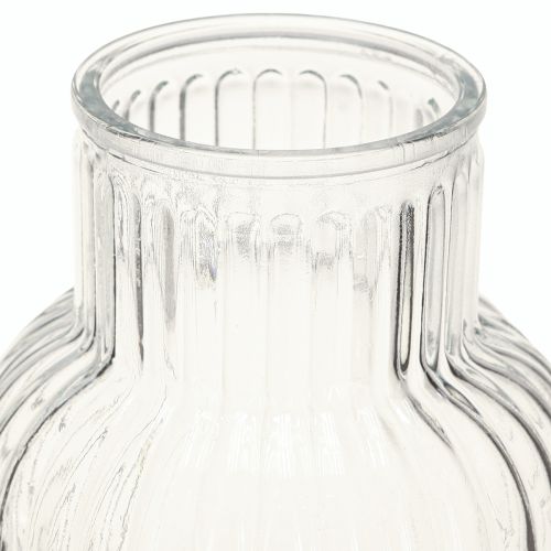daiktų Stiklinė vaza gėlių vaza stiklo grioveliai retro skaidrūs Ø13.5cm H20cm