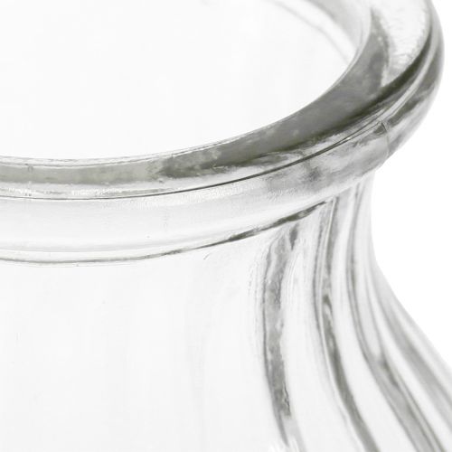 daiktų Stiklinės vazos vazos grioveliai dekoratyvinis stiklas skaidrus Ø12cm H18cm 2vnt
