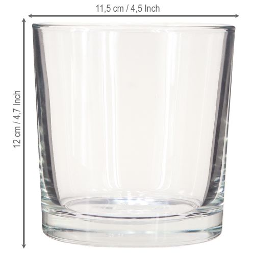 daiktų Stiklinė vaza cilindrinė stalinė vaza skaidri Ø11,5cm H12cm
