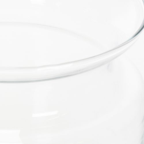 daiktų Skaidraus stiklo vaza, dekoratyvinė stiklinė vaza su kraštu, žvakidei arba gėlių vazai, 15 cm