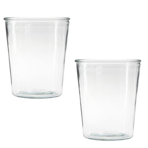 daiktų Stiklinė vaza kūginė vaza stiklinė sėjamoji Ø14cm H16cm 2vnt
