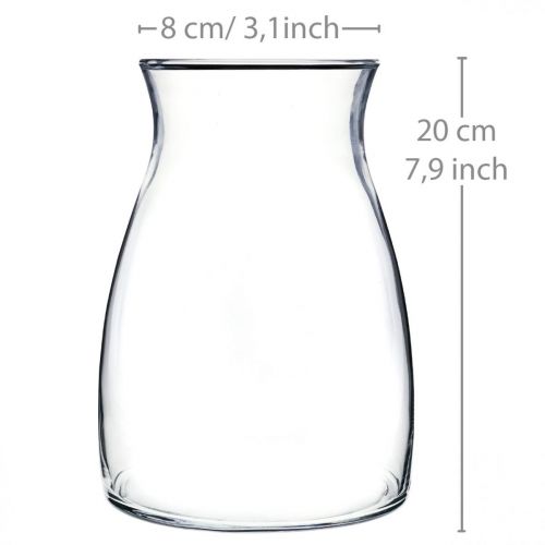 daiktų Dekoratyvinė stiklo vaza skaidri gėlių vazos stiklas Ø11cm H20cm