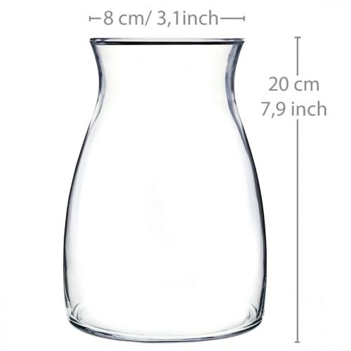 Floristik24 Dekoratyvinė stiklo vaza skaidri gėlių vazos stiklas Ø11cm H20cm