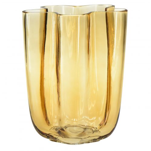 Stiklo vaza ruda vaza stiklinė šviesiai ruda gėlė Ø15cm H20cm