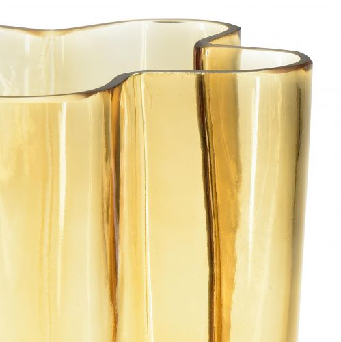 Floristik24 Stiklo vaza ruda vaza stiklinė šviesiai ruda gėlė Ø15cm H20cm
