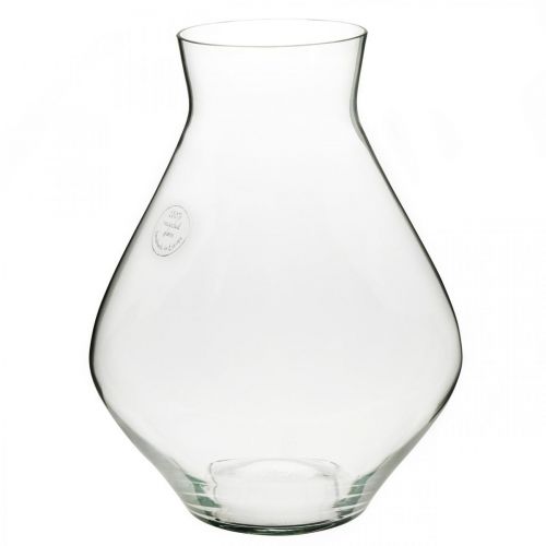 Gėlių vaza stiklinė svogūninė stiklinė vaza skaidri dekoratyvinė vaza Ø20cm H25cm