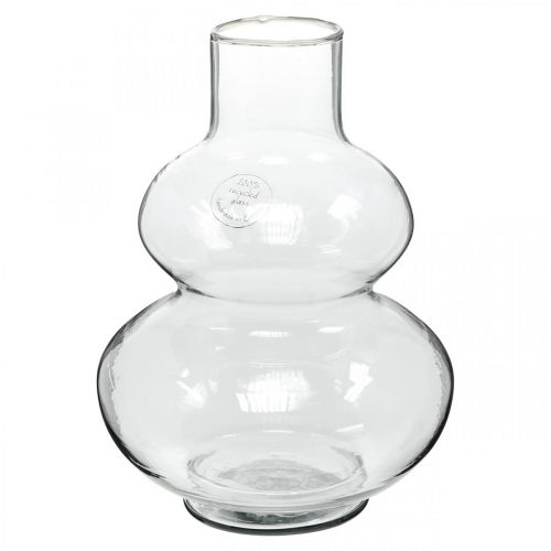 daiktų Stiklinė vaza apvali gėlių vaza dekoratyvinė vaza skaidraus stiklo Ø16cm H23cm