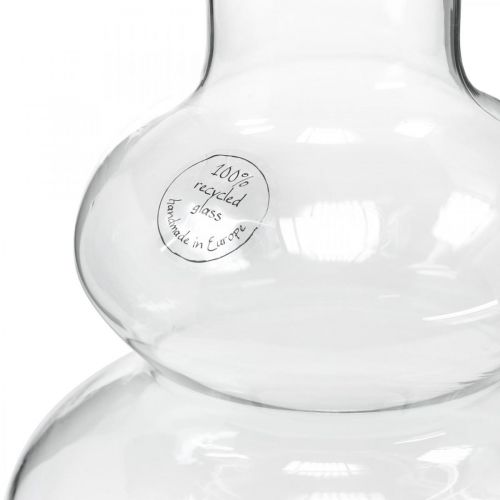 daiktų Stiklinė vaza apvali gėlių vaza dekoratyvinė vaza skaidraus stiklo Ø16cm H23cm