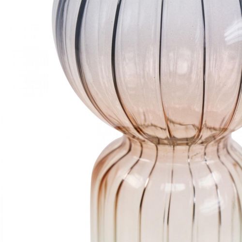 daiktų Stiklo vaza Deco Vaza Mėlyna Ruda Skaidri Mini Vaza Ø8cm H17cm