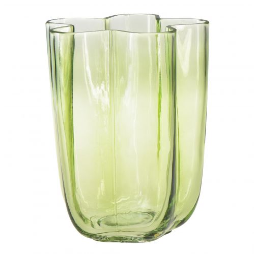 Floristik24 Stiklinė vaza žalia vaza gėlių dekoratyvinė vaza Ø15cm H20cm
