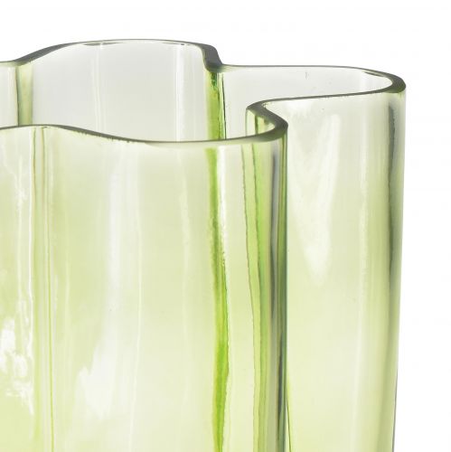 Floristik24 Stiklinė vaza žalia vaza gėlių dekoratyvinė vaza Ø15cm H20cm