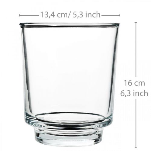 Floristik24 Orchidėjų sodinuko stiklas su pagrindu skaidru H16cm Ø13,4cm
