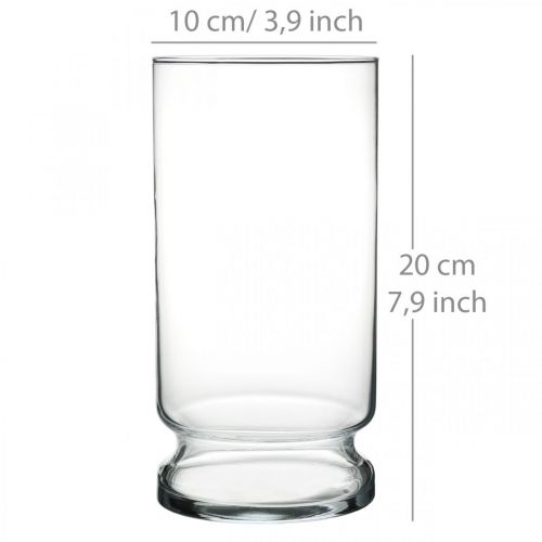 Floristik24 Stiklo vazos cilindras skaidrus Ø10cm H20cm