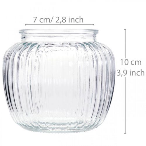 Floristik24 Briaunuota stiklo vaza Ø11cm H10cm