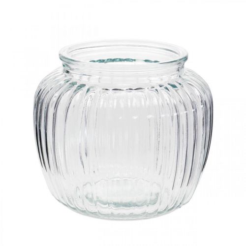 Briaunuota stiklo vaza Ø11cm H10cm