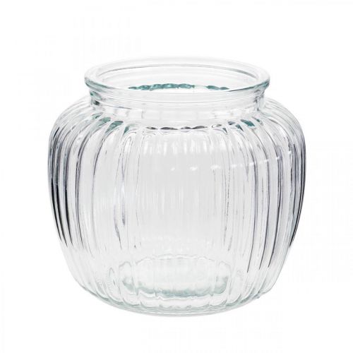 Floristik24 Briaunuota stiklo vaza Ø11cm H10cm