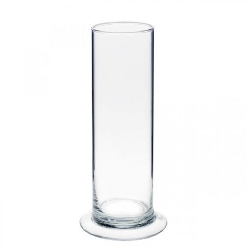 Stiklinė vaza su kojele Skaidri Ø6cm H20cm