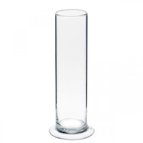 Stiklinė vaza su kojele Skaidri Ø6cm H25cm