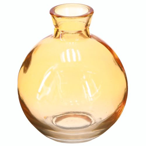 Floristik24 Stiklinės vazos svogūninės mini dekoratyvinės vazos oranžinės Ø7,5cm H9cm 6 vnt