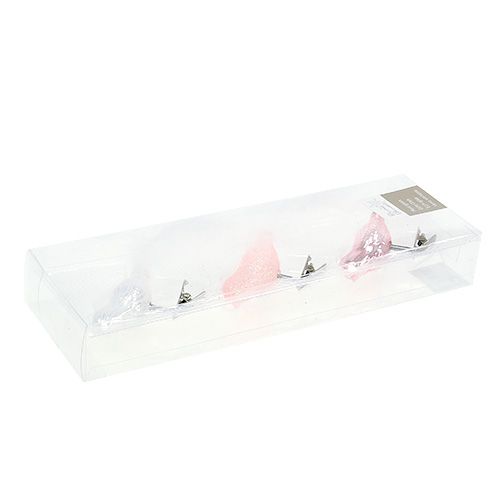 Floristik24 Stiklinis paukštis ant segtuko 8cm asorti. 3vnt