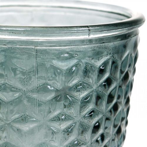 daiktų Žibintas su kojele, puodelio stiklas, dekoratyvinis stiklas pilkas Ø10cm H18,5cm