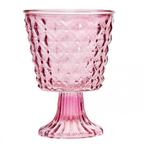 Floristik24 Žvakių laikiklis, taurės stiklas, stiklinis žibintas Ø11cm H15,5cm