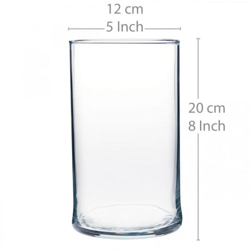 daiktų Stiklinė vaza skaidri cilindrinė Ø12cm H20cm