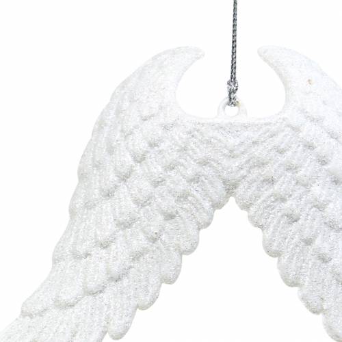 daiktų Kalėdų eglutės papuošimai angelo sparneliai blizga baltai 16cm 12vnt
